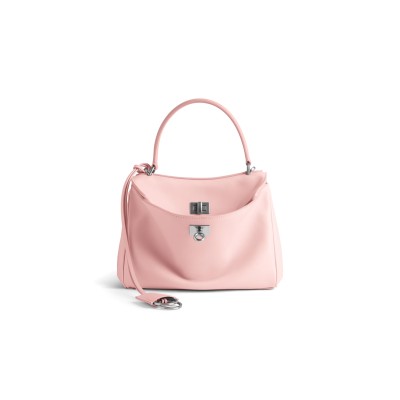 BALENCIAGA WOMEN'S RODEO HANDBAG MINI IN SUEDE PINK 7954562AA4U5831 (23*17*10cm)